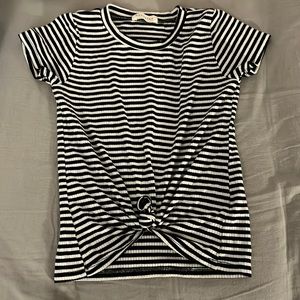 Occasion white and black striped top